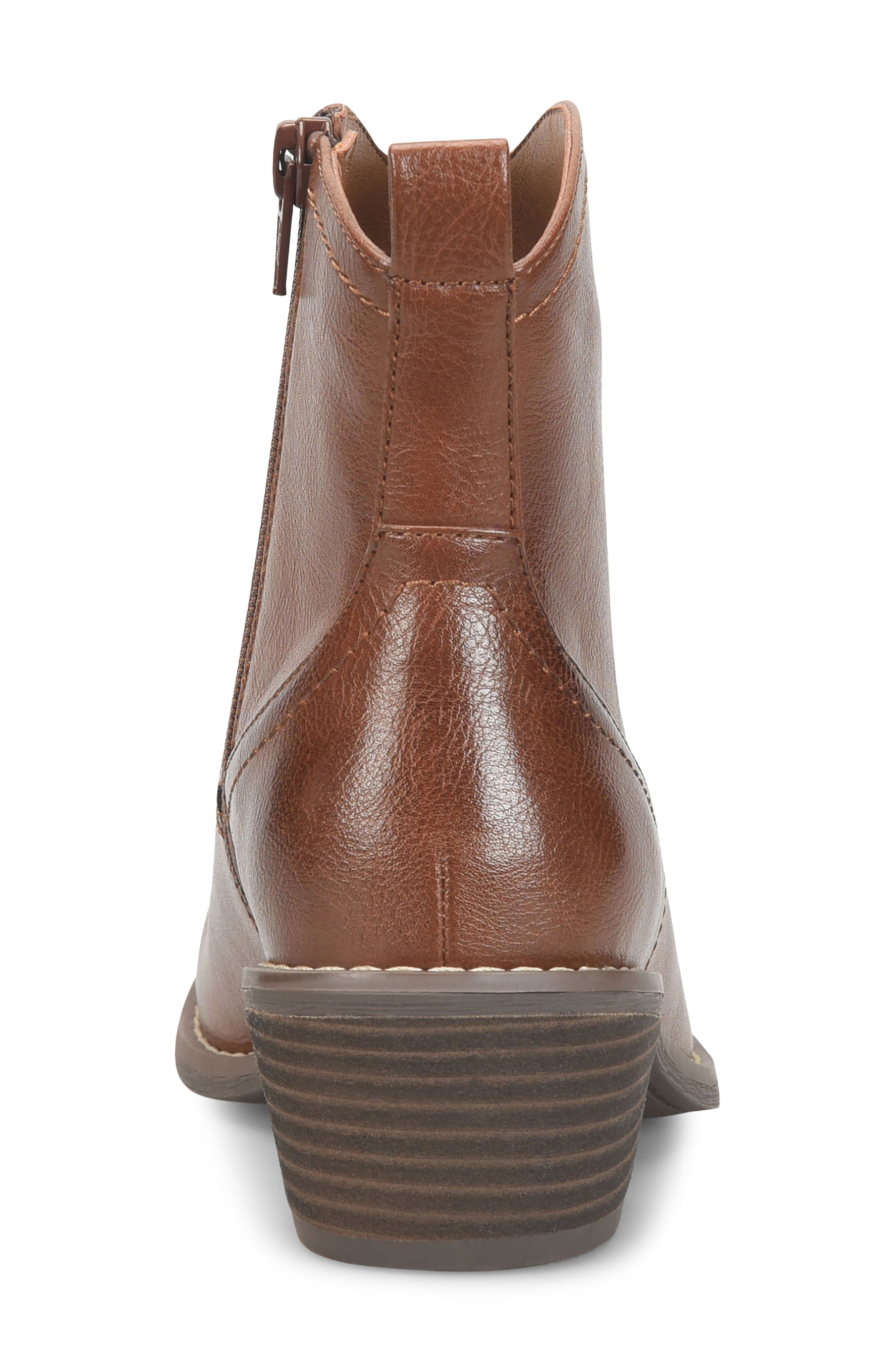 Abbie Faux Leather Bootie, Alternate, color, LUGGAGE