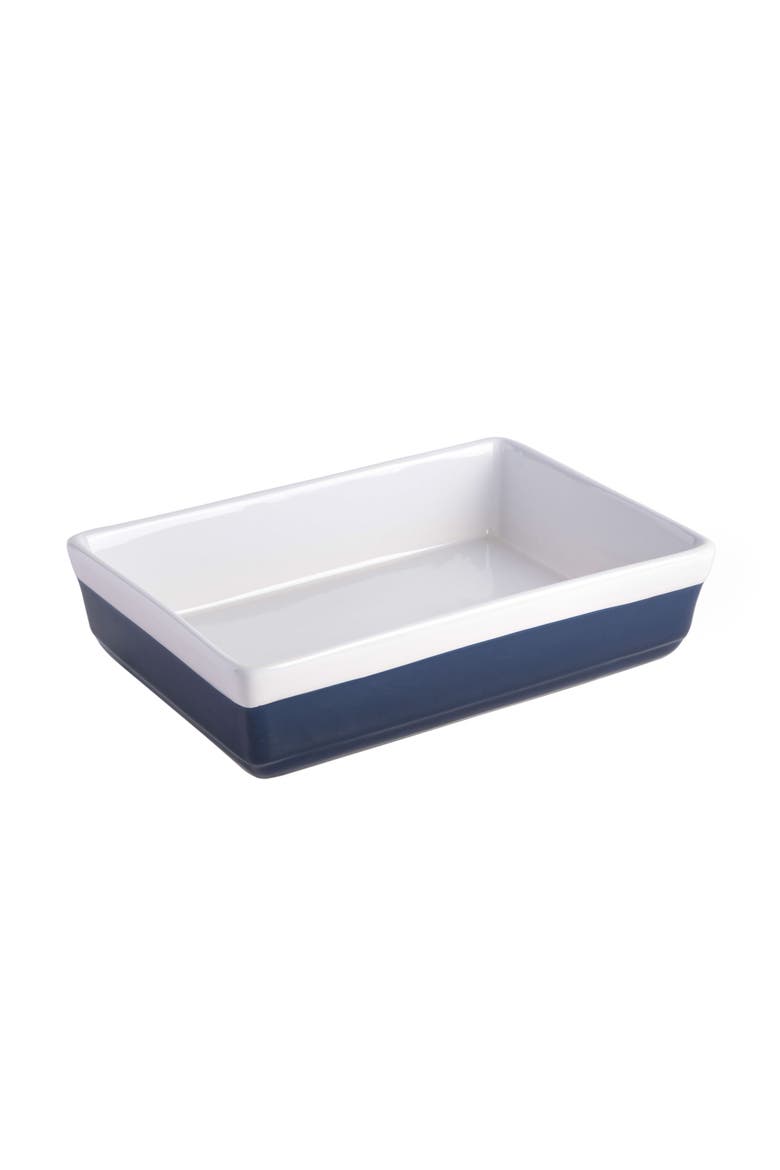 3-Piece Stoneware Baker Set, Oven-Safe Baking Dishes for Casseroles & Desserts, Alternate, color, Cobalt Blue