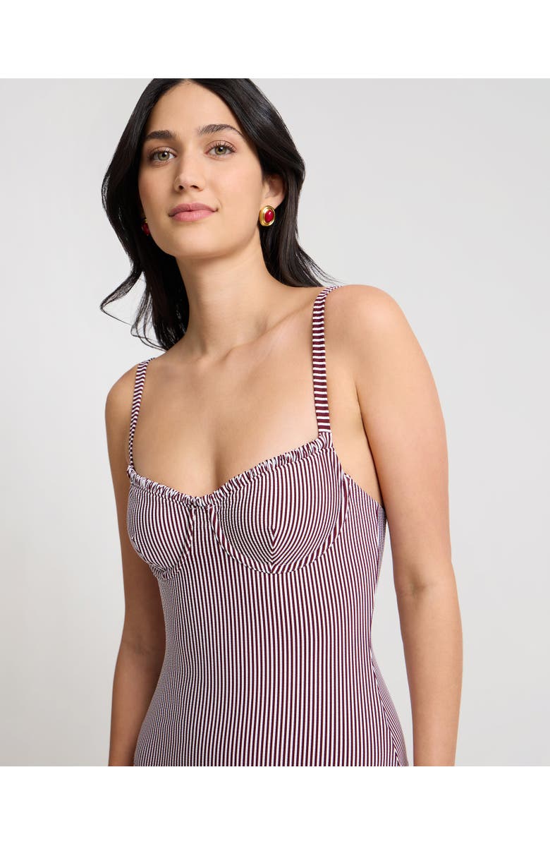 Onia Marilyn One-Piece, Alternate, color, Dark Cherry/White