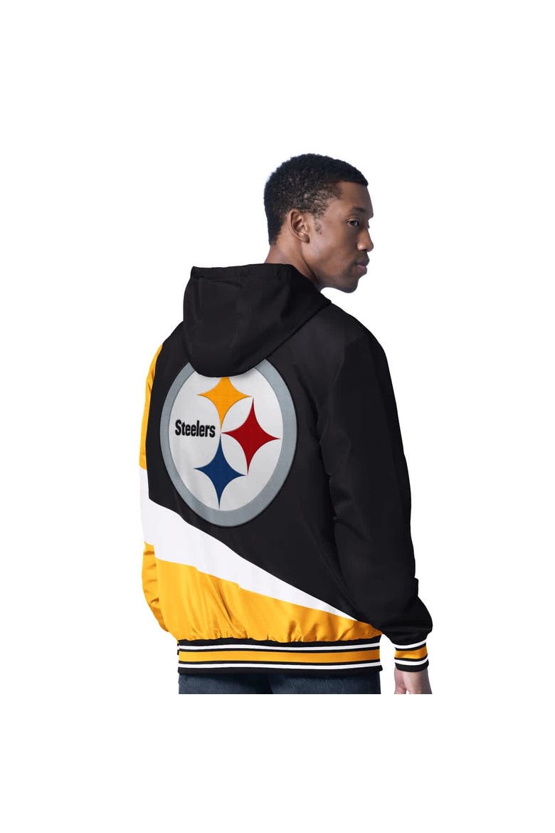 Men's G-III Sports by Carl Banks Black/Charcoal Pittsburgh Steelers Dual Threat Reversable Full-Zip Hooded Jacket, Alternate, color, Black