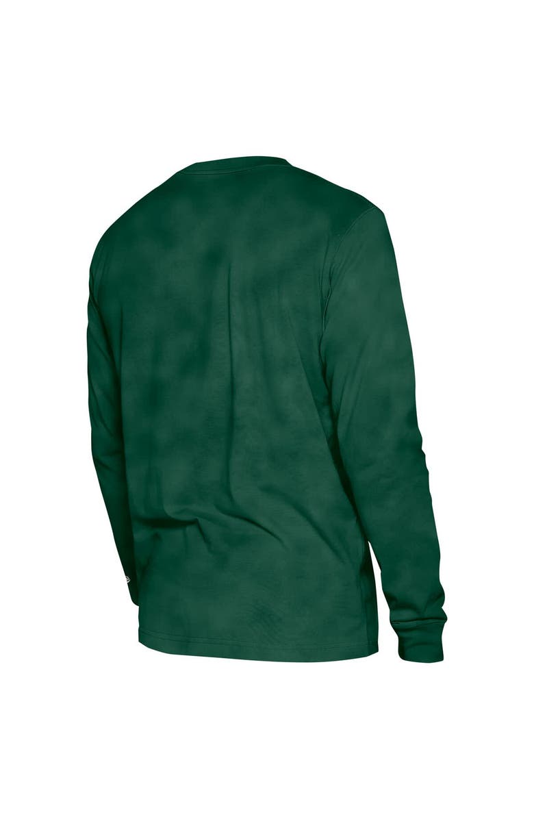 New Era Unisex New Era Hunter Green Milwaukee Bucks Oversized Essentials Enzyme Wash Long Sleeve T-Shirt, Alternate, color, Hunter Green