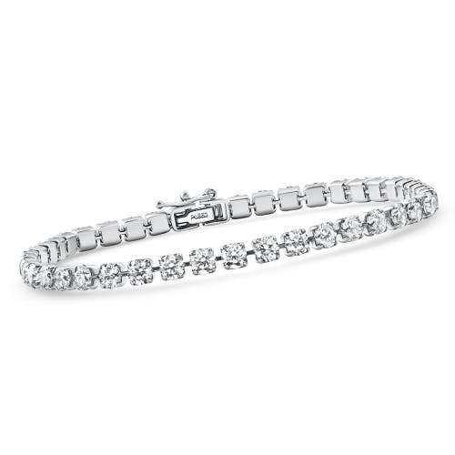 Bliss Diamond Platinum 6ct Diamond Tennis Bracelet 7" Lab Grown In Silver