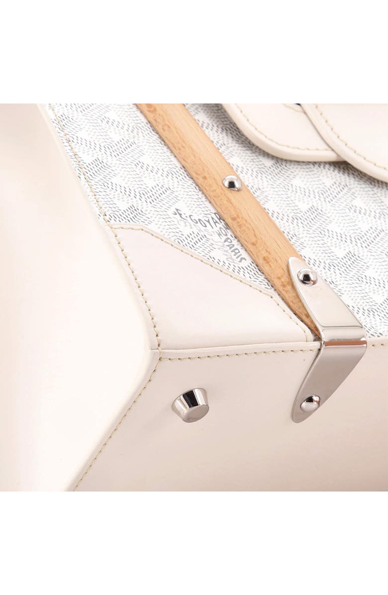 Pre-Owned Goyard Saigon Top Handle Bag Coated Canvas with Leather PM, Alternate, color, White