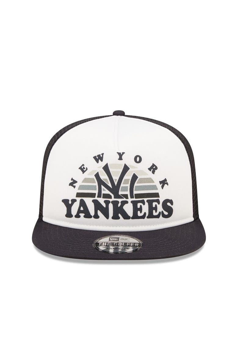 Men's New Era White/Navy New York Yankees Gradient Golfer 9FIFTY Snapback Hat, Alternate, color, White