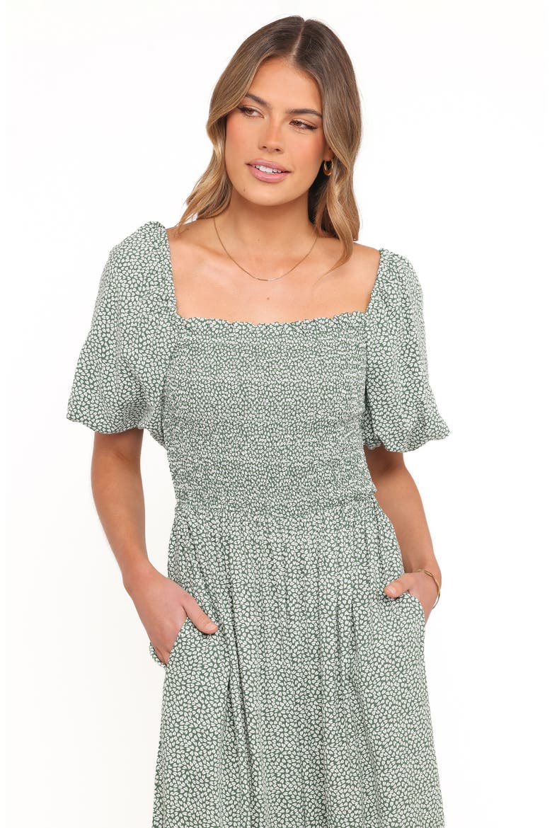 Bethany Smocked Wide Leg Jumpsuit, Alternate, color, GREEN