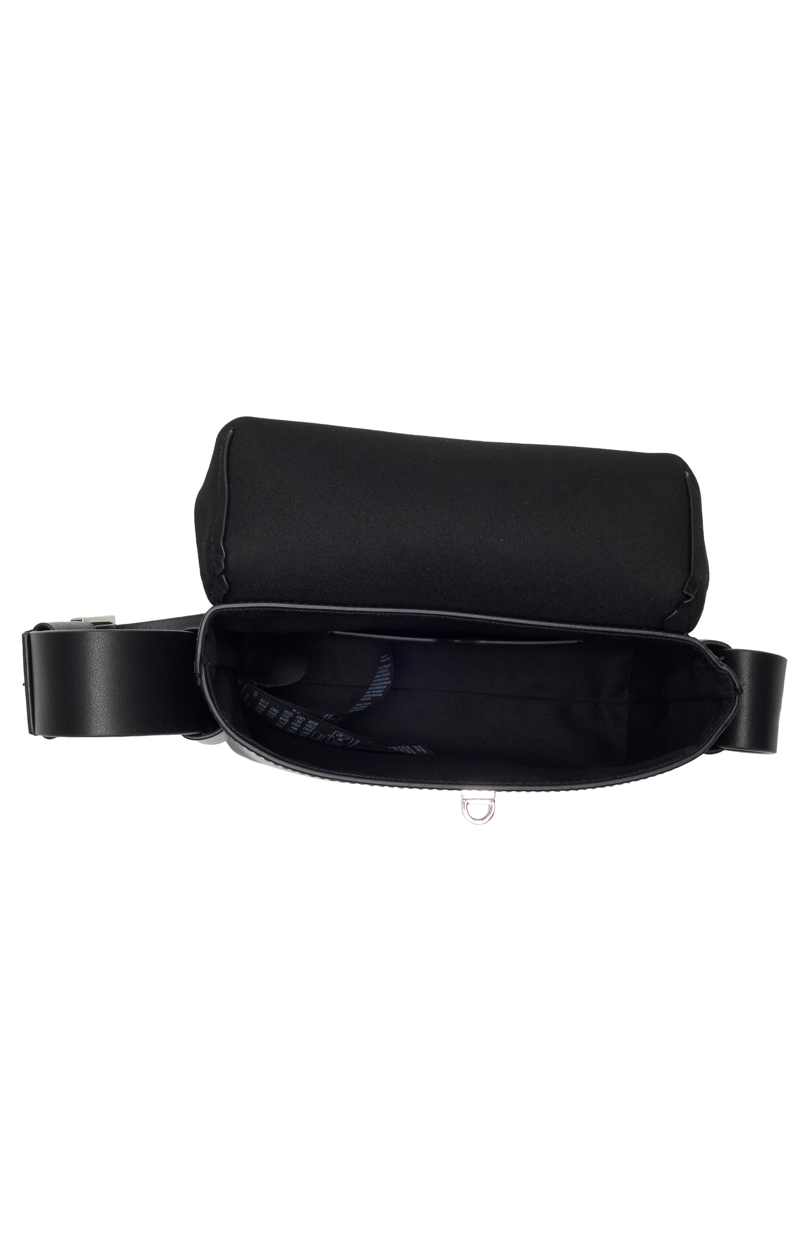 AllSaints Frankie Leather Crossbody Bag, Alternate, color, Black