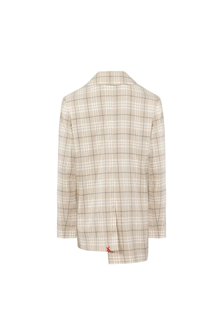 Linen Blend Free Heaven Multicolor Checked Blazer, Alternate, color, beige
