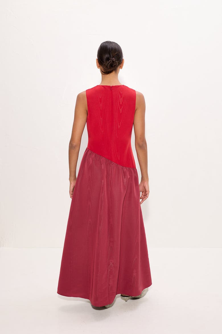 Laurel Moire Midi Dress, Alternate, color, Pomegranate/Bordeaux
