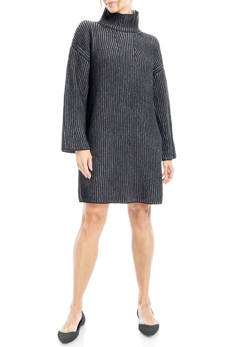 MAX STUDIO Turtleneck Long Bell Sleeve Sweater Dress, Main, color,