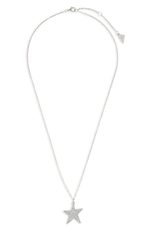 Pavé Cubic Zirconia Star Pendant Necklace