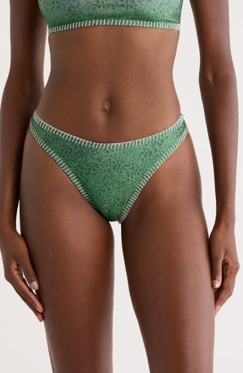 Blanket Stitch High Leg Vintage Bikini Bottoms