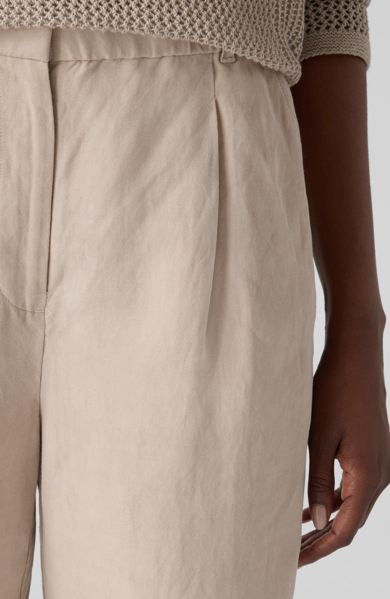 Eileen Fisher Pleated Organic Linen & Silk Ankle Pants, Alternate, color, 