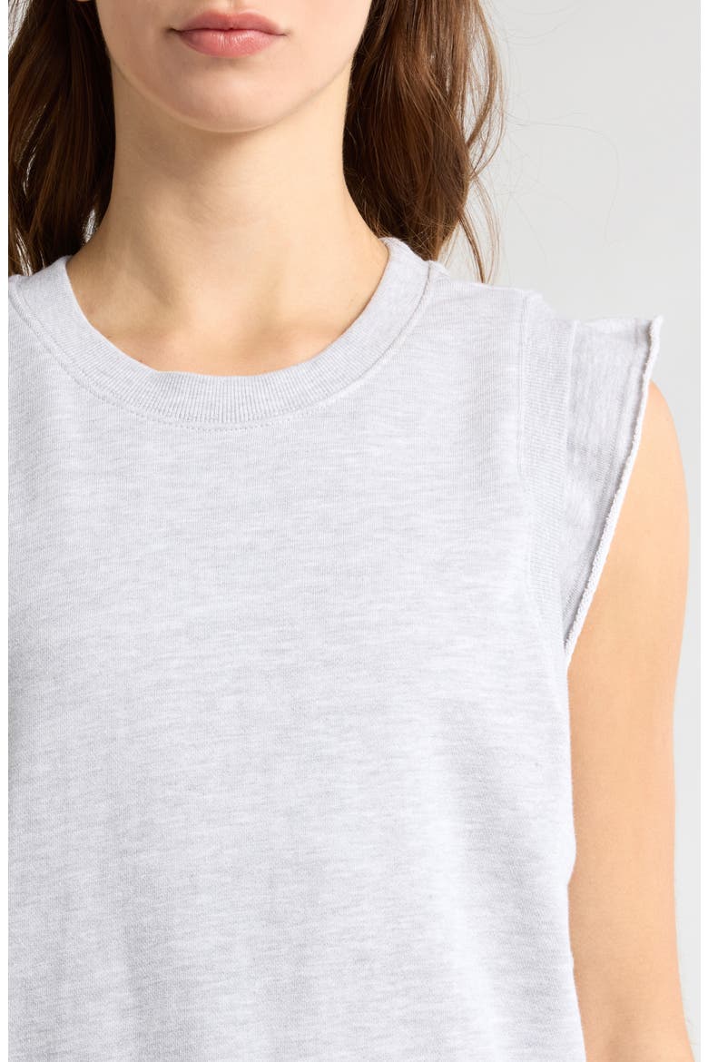 FP Movement Flutter Sleeve Cotton Knit Tank, Alternate, color, HEATHER GREY