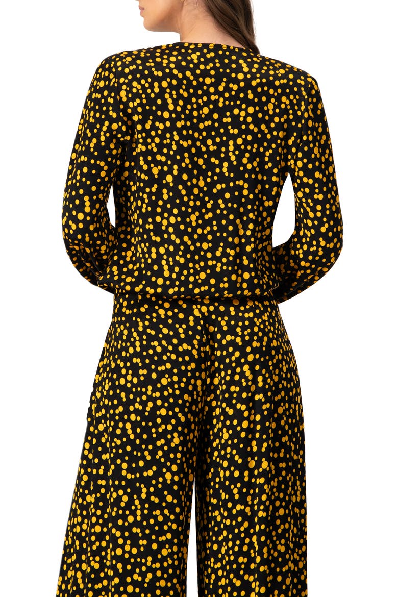 Polka Dot Straight Blouse, Alternate, color, Black