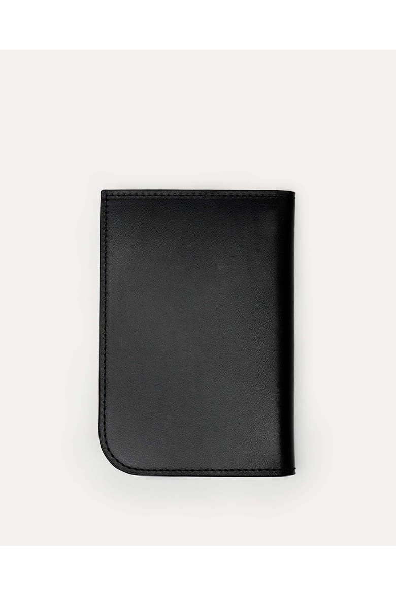 Arch Smooth Leather Passport Cover, Alternate, color, Black