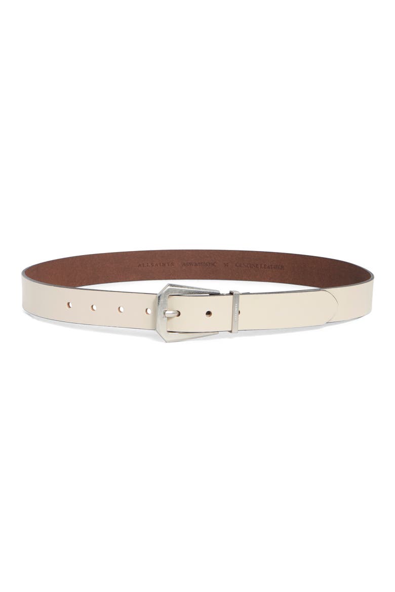Western Hex Buckle Belt, Main, color, GYPSUM WHITE / ANTIQUE NICKEL