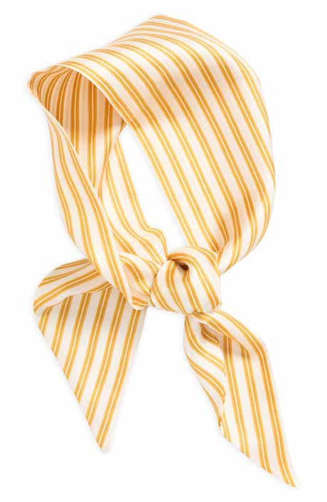 Silk Twill Stripe Slim Scarf