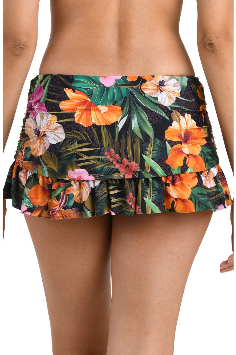 Tropical Hideaway Ruffle Skirted Bikini Bottoms, Alternate, color, BROWN MULTI