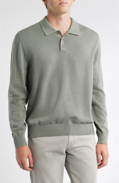 Alex Crane Feather Organic Cotton Polo Sweater In Blue