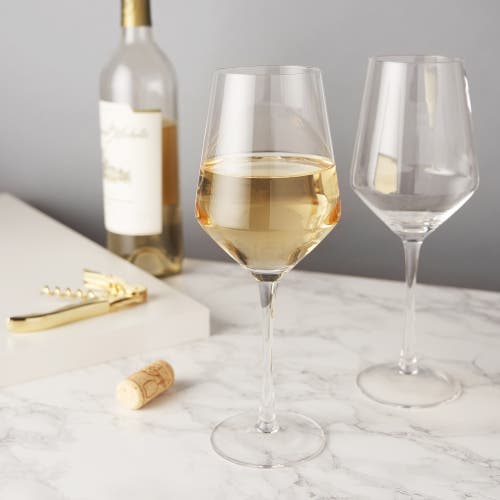 Viski Raye Set Of 2 Crystal Chardonnay Glasses In Clear