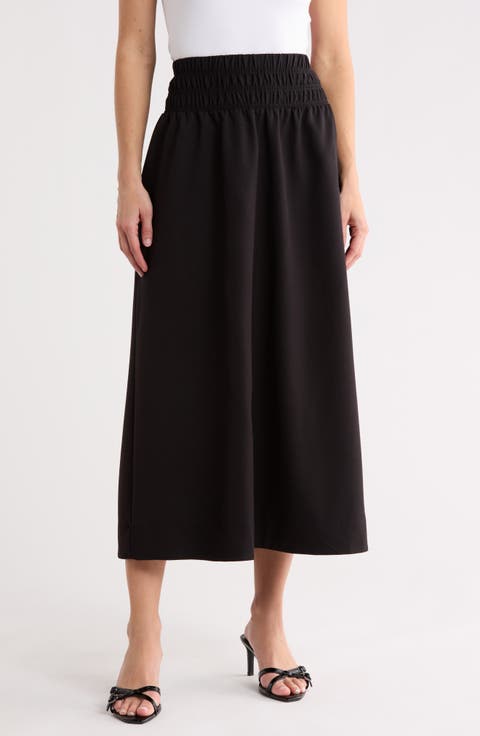 Smocked Waist Maxi Skirt