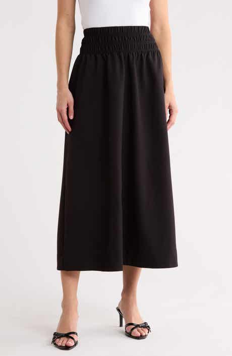 Ellen Tracy Smocked Waist Maxi Skirt