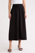 Ellen Tracy Smocked Waist Maxi Skirt