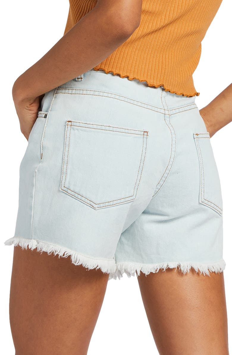 Billabong How Bout That High Waist Cutoff Shorts, Alternate, color, Light Blue