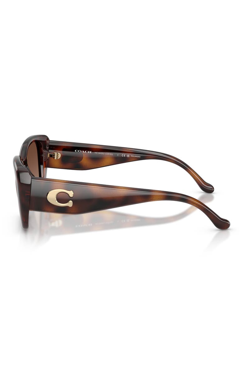 54mm Square Sunglasses, Alternate, color, DARK TORTOISE / BROWN