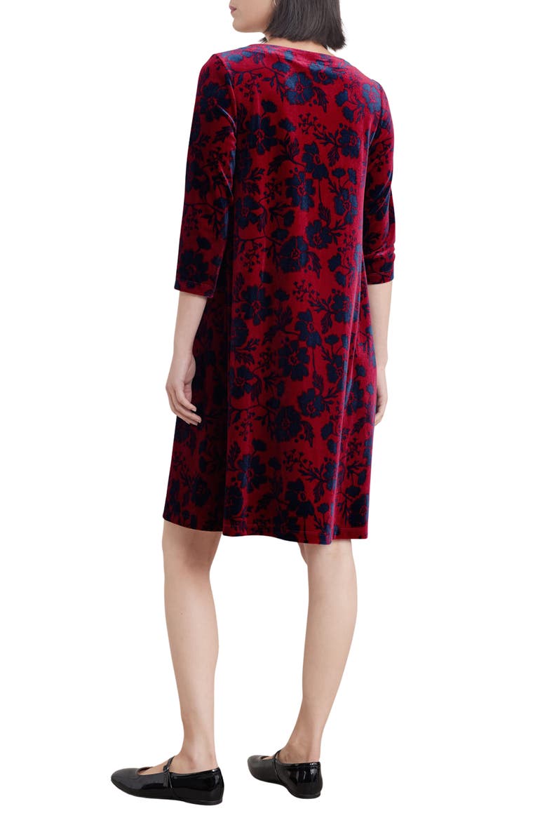 Seasalt Cornwall Mahona Floral Print Velvet Shift Dress, Alternate, color, 