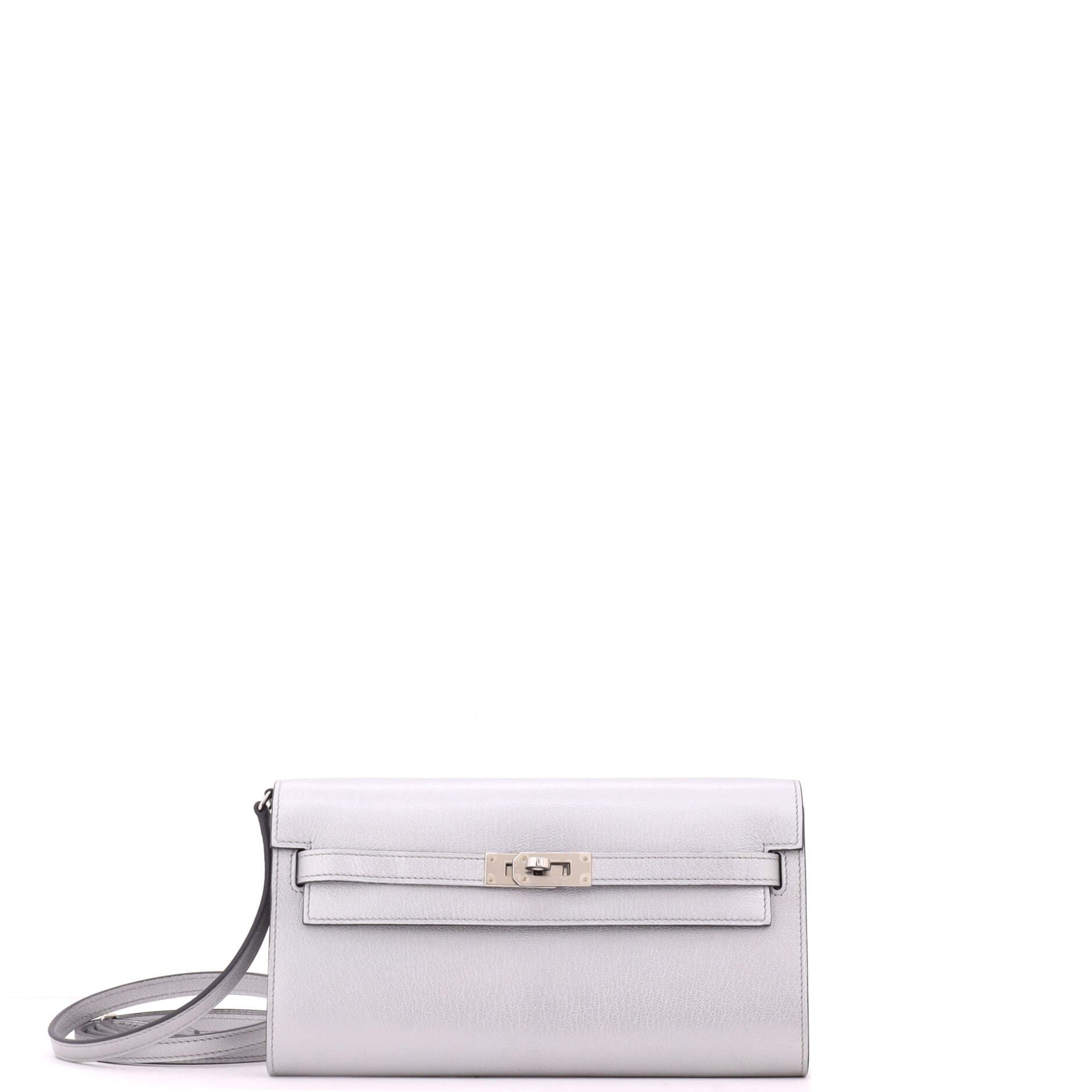 Pre-owned Hermes  Hermes Kelly To Go Wallet Metallic Chevre Chamkilight