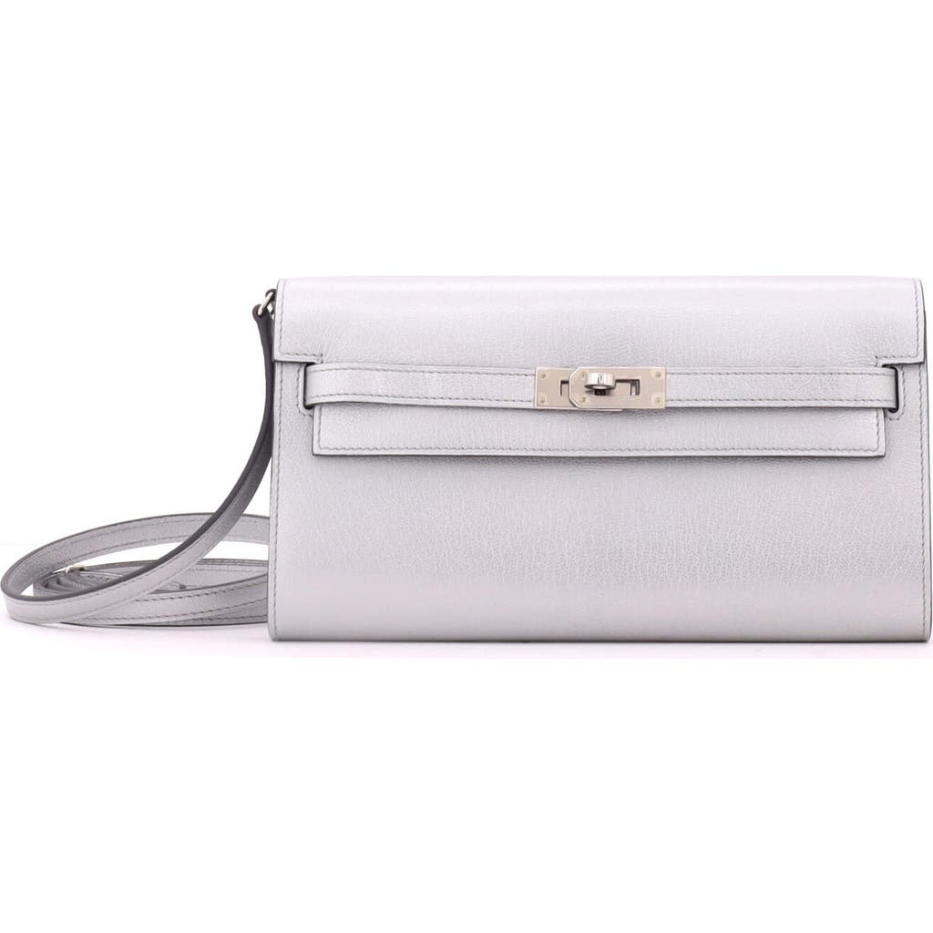 Pre-owned Hermes Hermes Kelly To Go Wallet Metallic Chevre Chamkilight