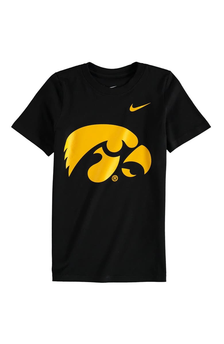 Nike Preschool Nike Black Iowa Hawkeyes Logo T-Shirt, Main, color, Black