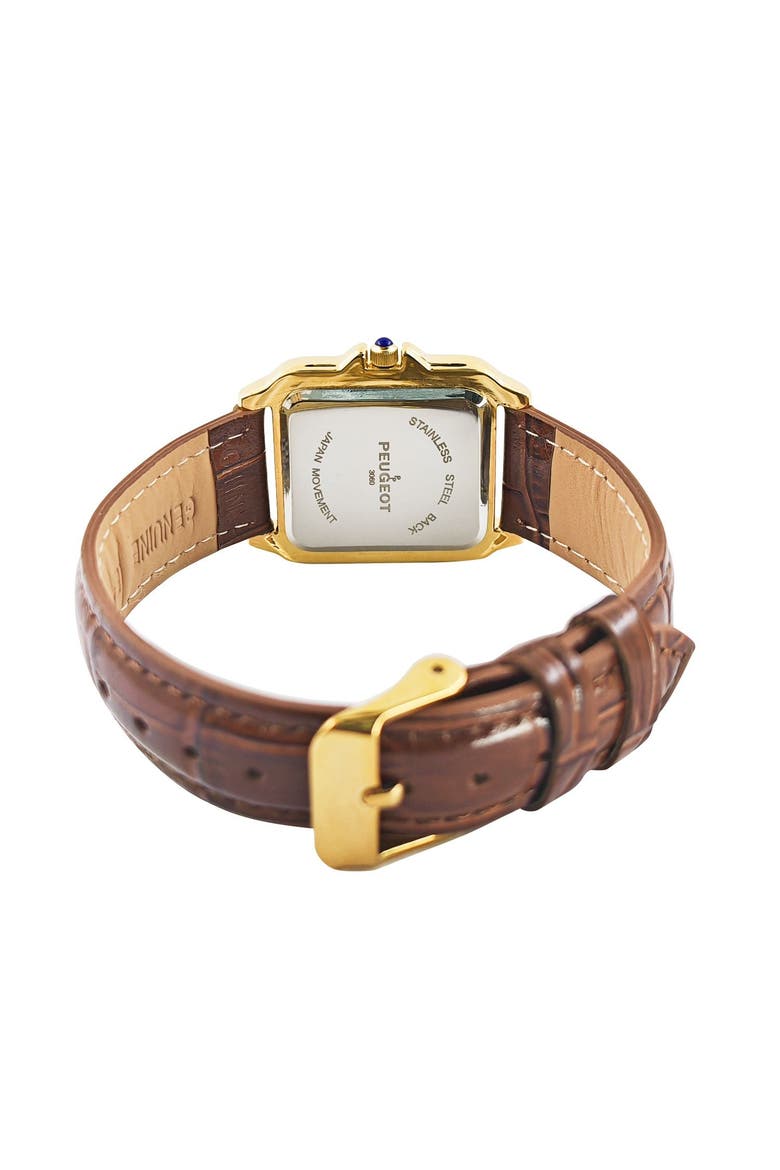 Slim Leather Tank Watch- 36MM, Alternate, color, Gold Brown