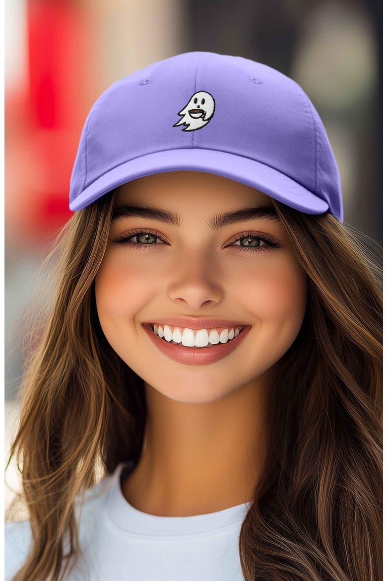 Coffee Ghost Embroidered Hat, Alternate, color, Lavender