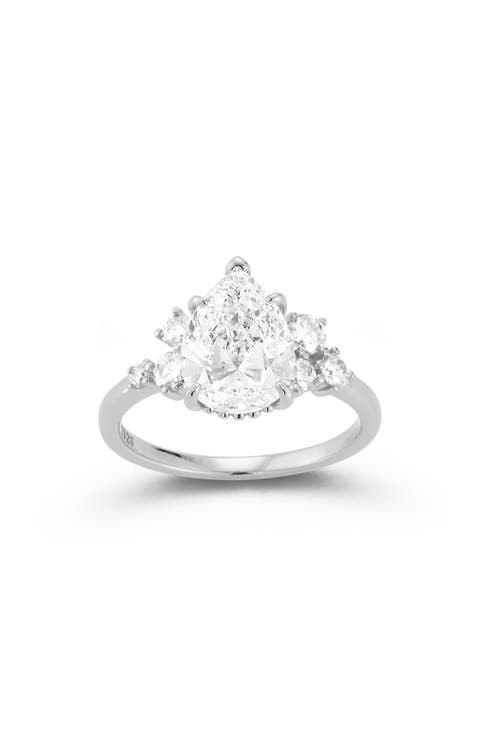 Pear Moissanite Ring