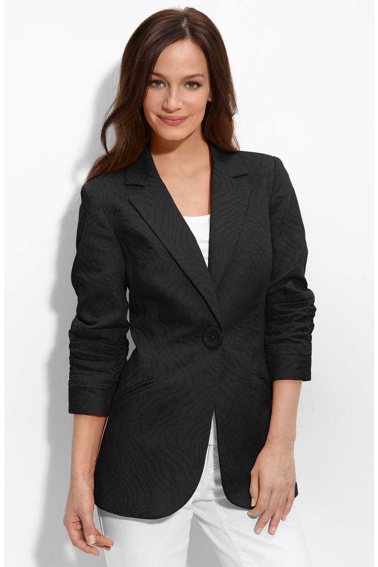 Boyfriend Jacket (Nordstrom Exclusive), Main, color, BLACK