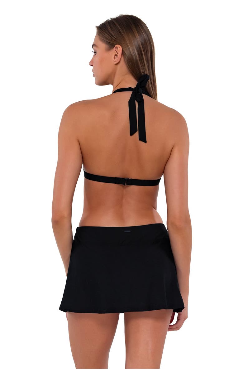 Sunsets Sporty Swim Skirt Bottoms, Main, color, Black