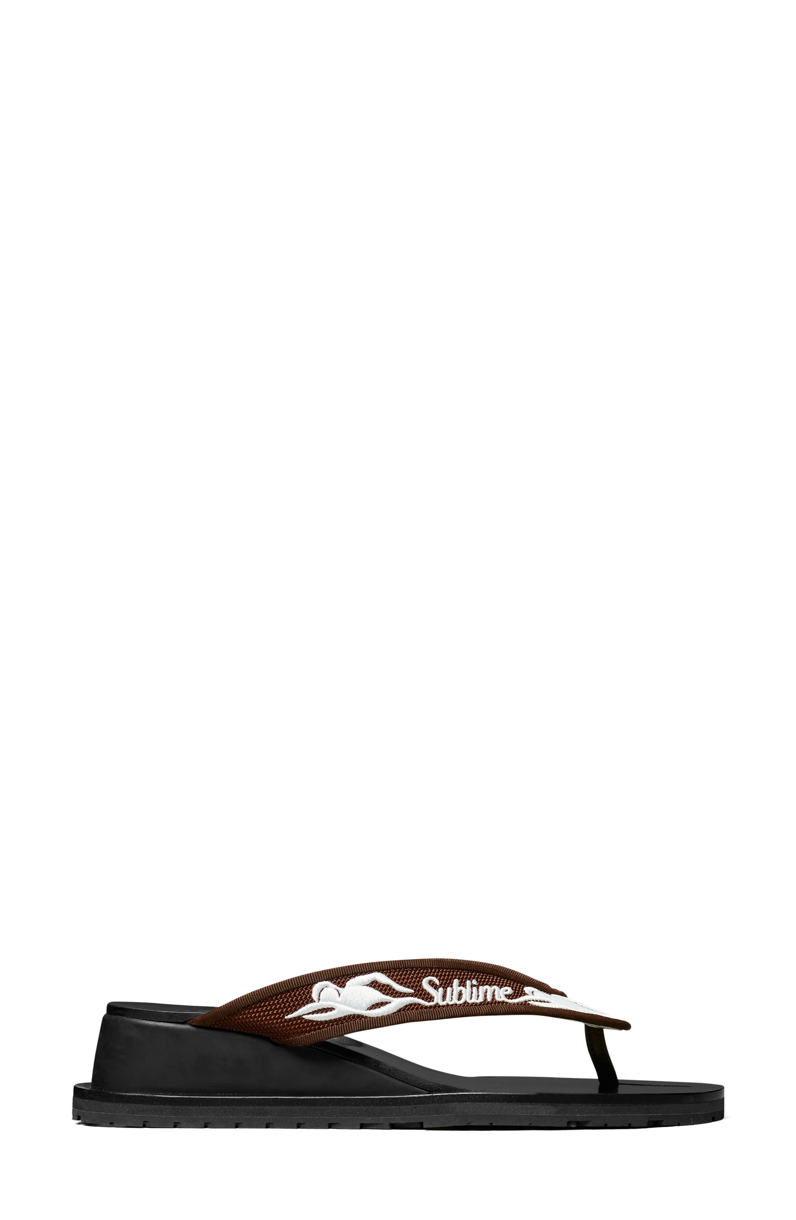 Sublime Wedge Flip Flop, Alternate, color, SPICED MOCHA / WHITEW