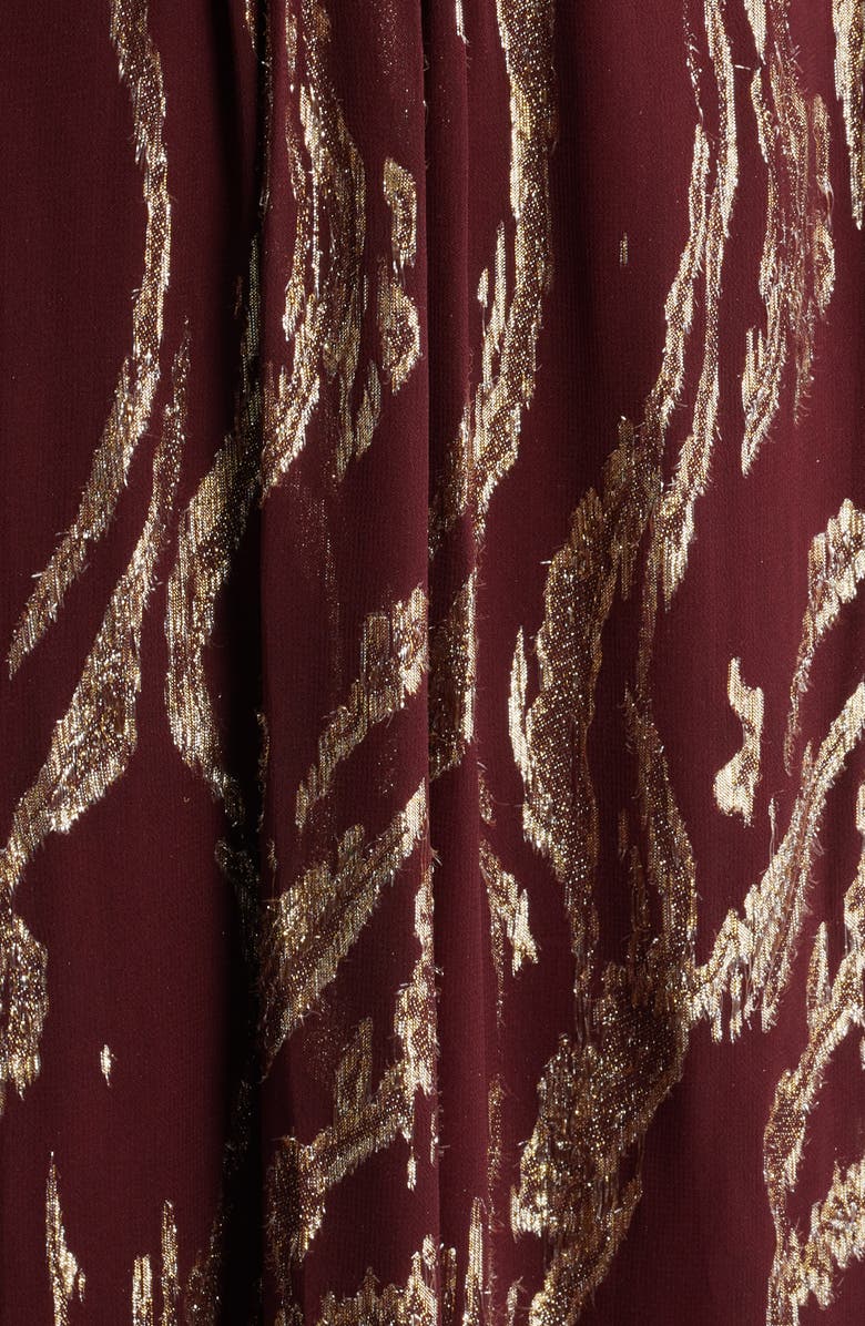 Parker The Rose Metallic Flutter Sleeve Maxi Dress, Alternate, color, Zinfandel