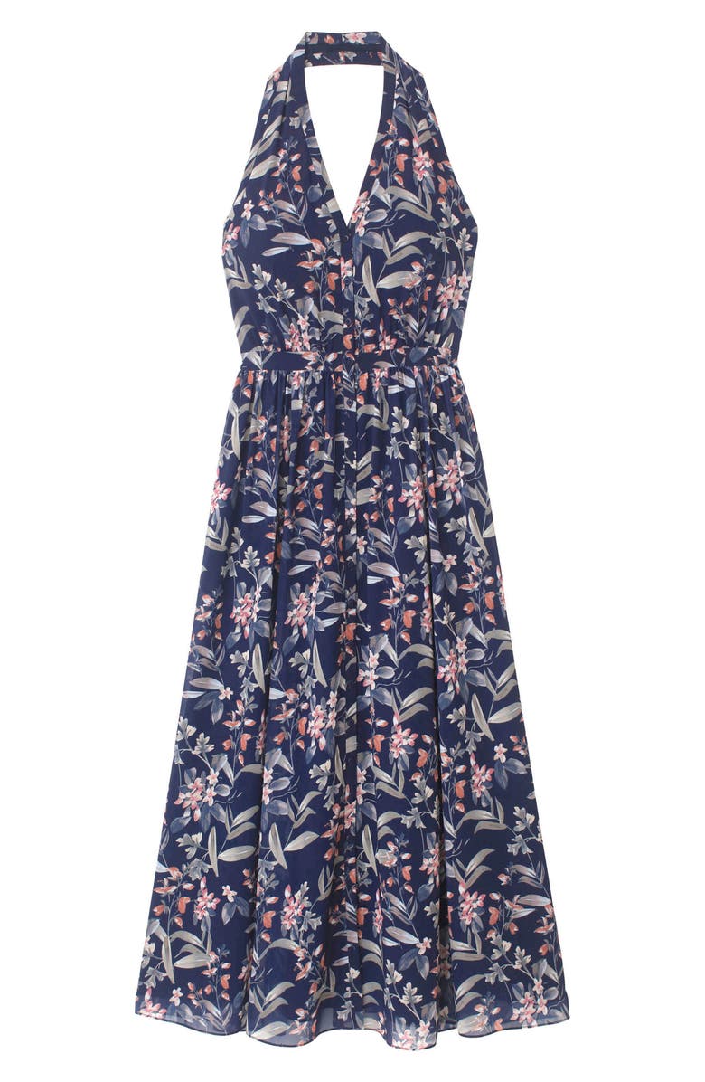 Gal Meets Glam Collection Floral Halter Neck Maxi Dress, Alternate, color, 