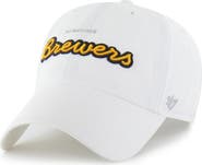 '47 Women's '47 White Milwaukee Brewers Trendy Script Clean Up Adjustable Hat