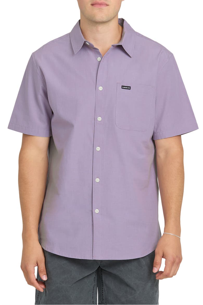 Shore Break Classic Short Sleeve Cotton Button-Up Shirt, Main, color, DAYBREAK