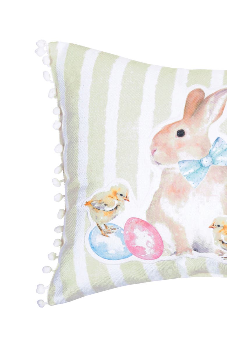 C&F Home "Happy Easter" Bunny Ducklings & Eggs Cotton Blend Mini Accent Pillow 13" x 18", Alternate, color, Yellow