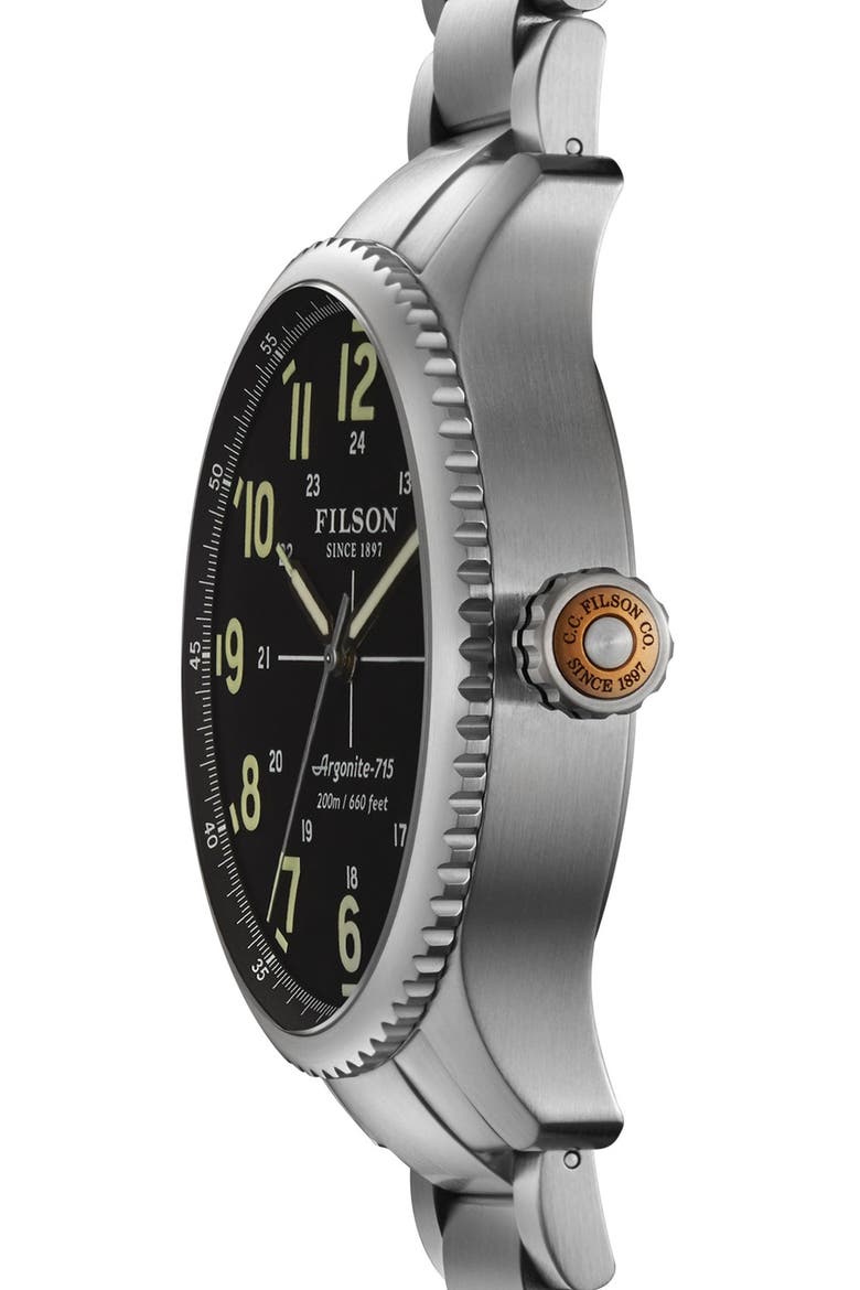 'The Mackinaw Field' Bracelet Watch, 43mm, Alternate, color, SILVER/ BLACK