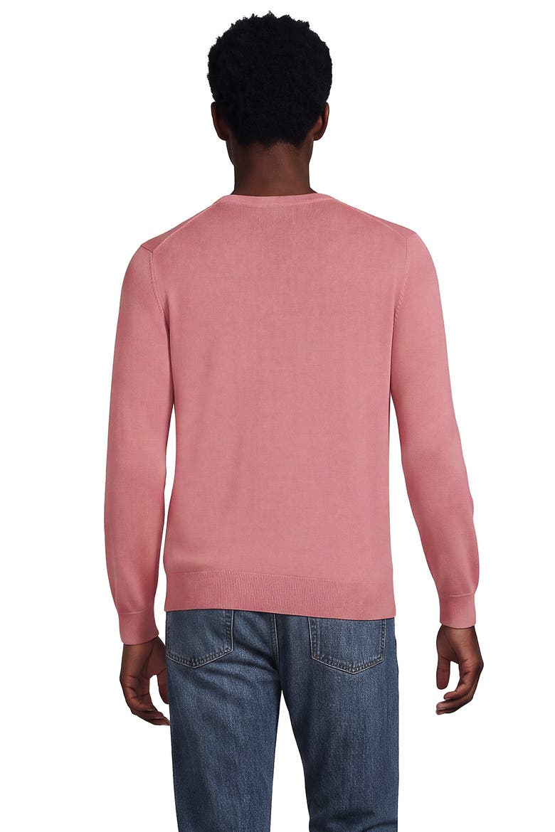 Fine Gauge Cotton V-neck Sweater, Alternate, color, Vintage Mauve