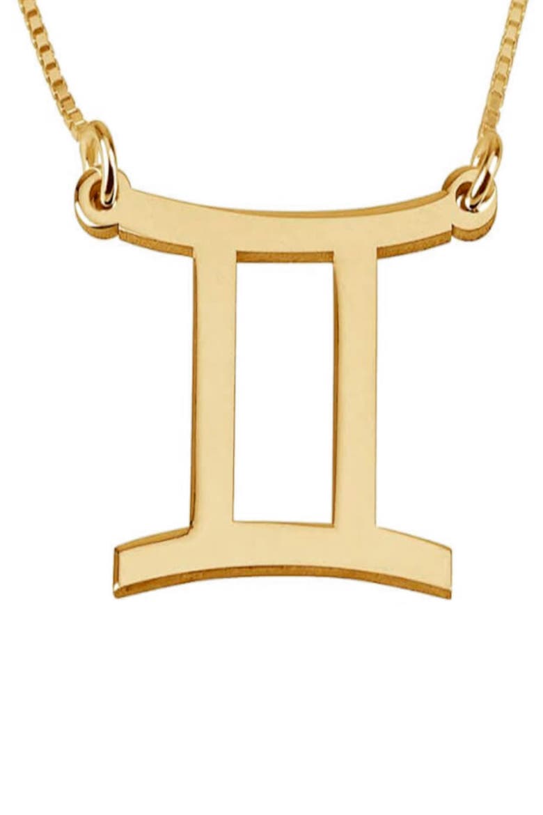 Zodiac Pendant Necklace, Main, color, GOLD PLATED - GEMINI