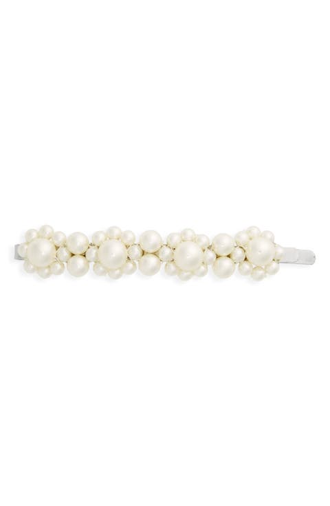 Simone Rocha フラワリホンヘアクリッフ BOW50906 IVORYCRYSTAL Simone Rocha - Bow Ribbon Drip Earrings – Simone Rocha US
