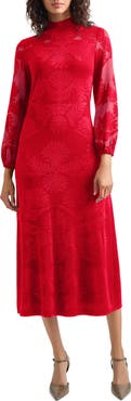 Misook Long Sleeve Burnout Dress