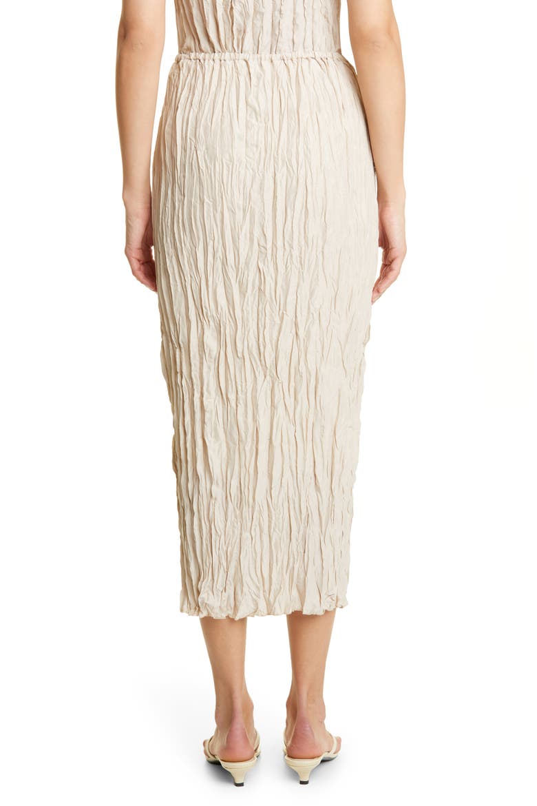 Crinkled Silk Midi Skirt, Alternate, color, LIGHT HAY